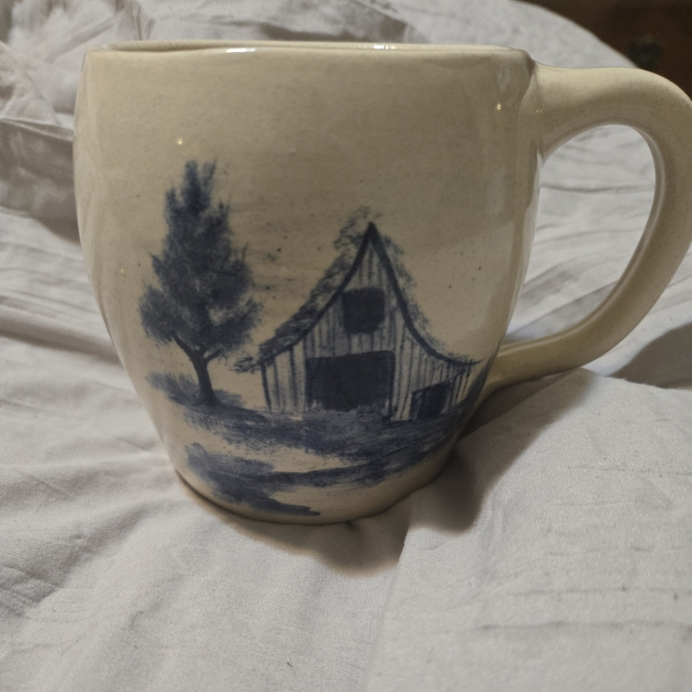 Rustic Blue and Cream Mug